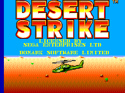 Desert Strike title screen for Sega Master System